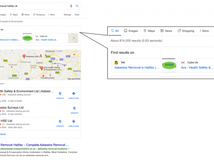 Google was experimenting with a new local SERP