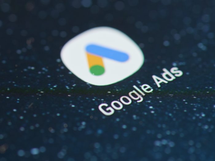 Google ads app icon on smartphone