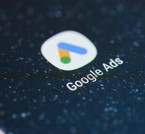 Google ads app icon on smartphone