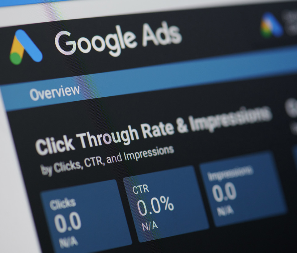 Google ads menu on device screen