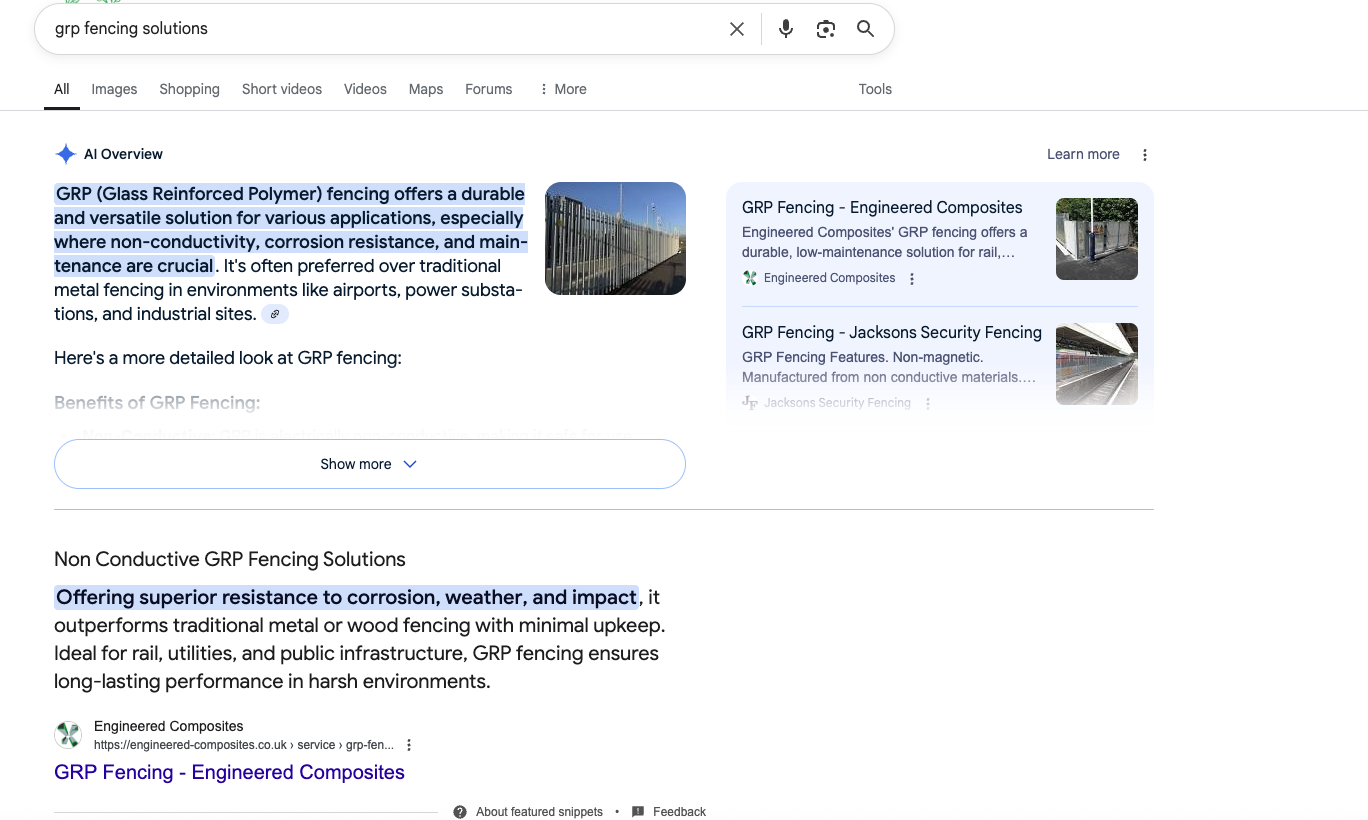 Engineered-composites google ranks