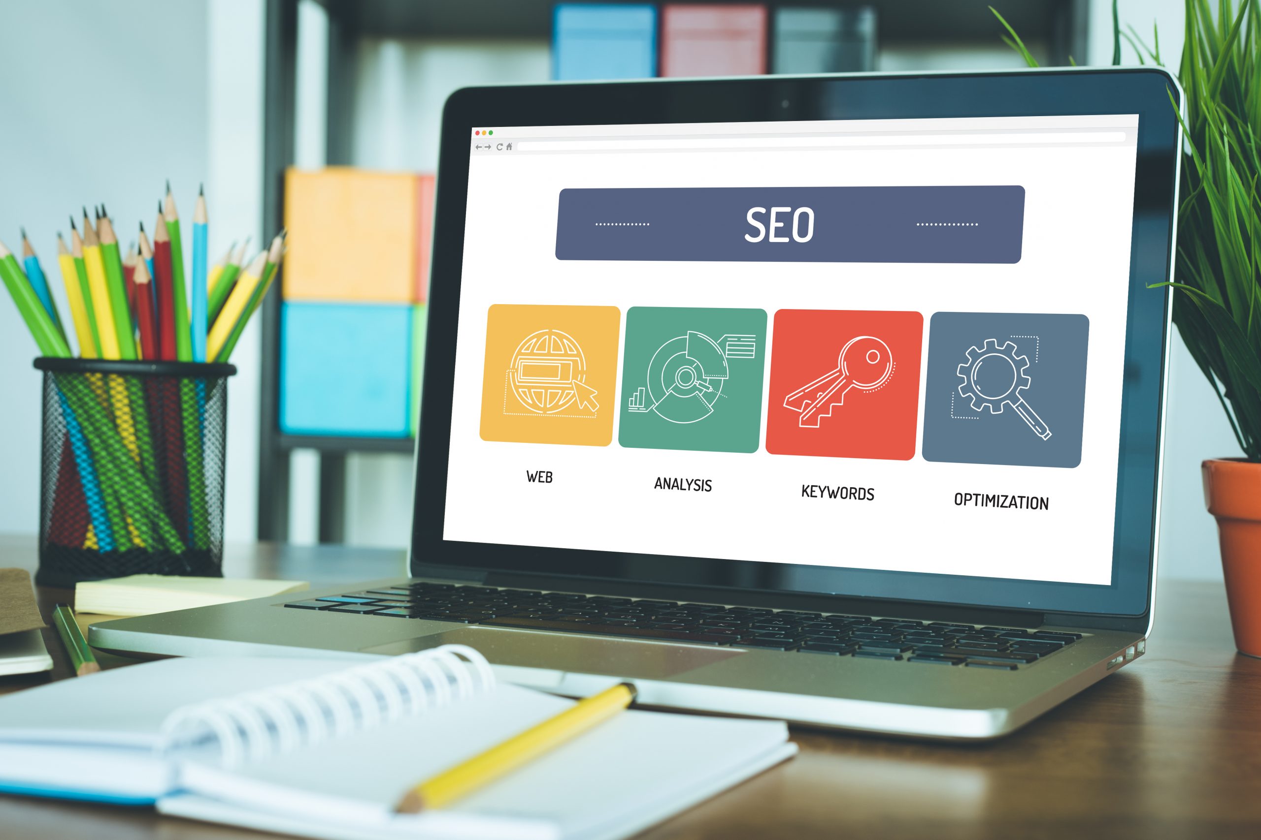 SEO-Friendly Web Design Laptop Screen